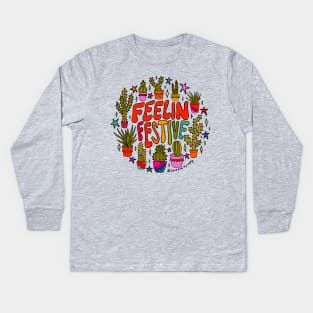 Feelin Festive Kids Long Sleeve T-Shirt